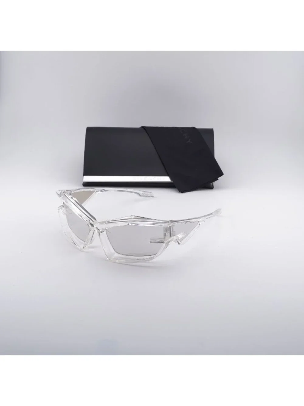 Givenchy GV40049U 26G Geometric Sunglasses - Transparent /Silver Mirror